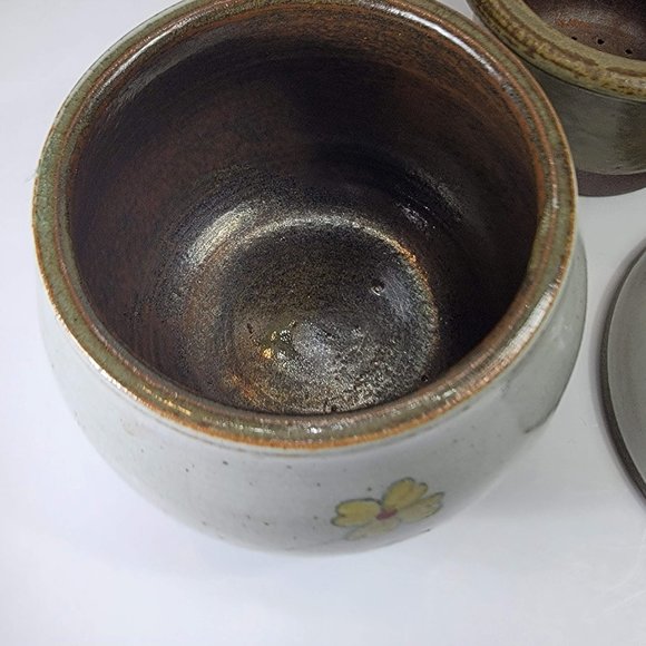 Single Serve Tea Brewer with Strainer Lid & Saucer Ceramic Flower Design - Picture 6 of 13